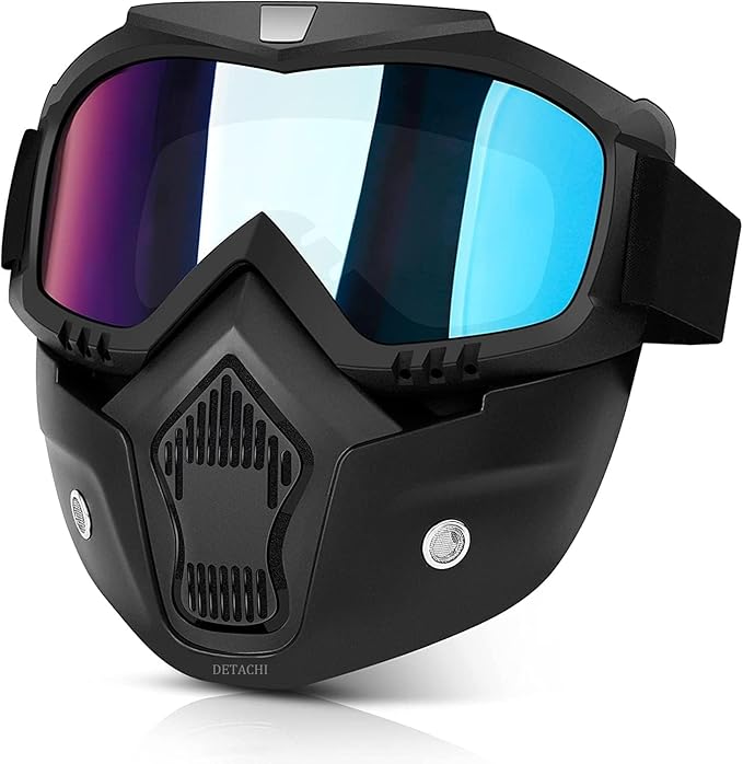 Motorcycle Goggles With Removable Face Mask
