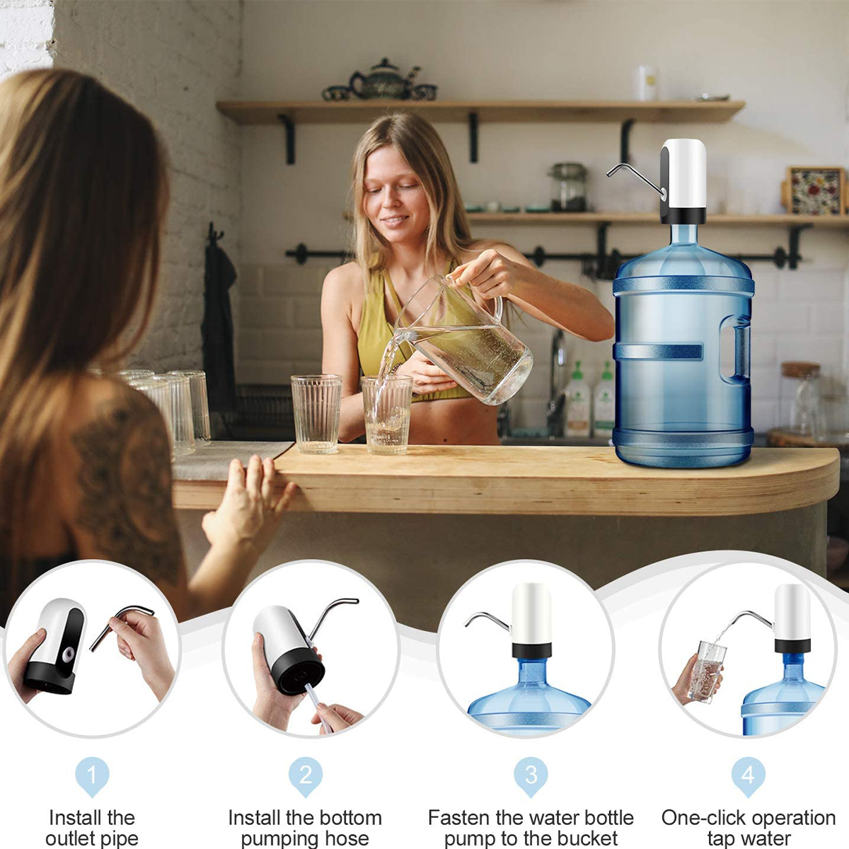USB Rechargeable Electric Water Dispenser Pump