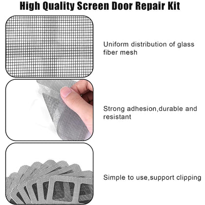 Window Screen Mesh Hole Repair Patch (10×10 CM / 10 Pcs Set)