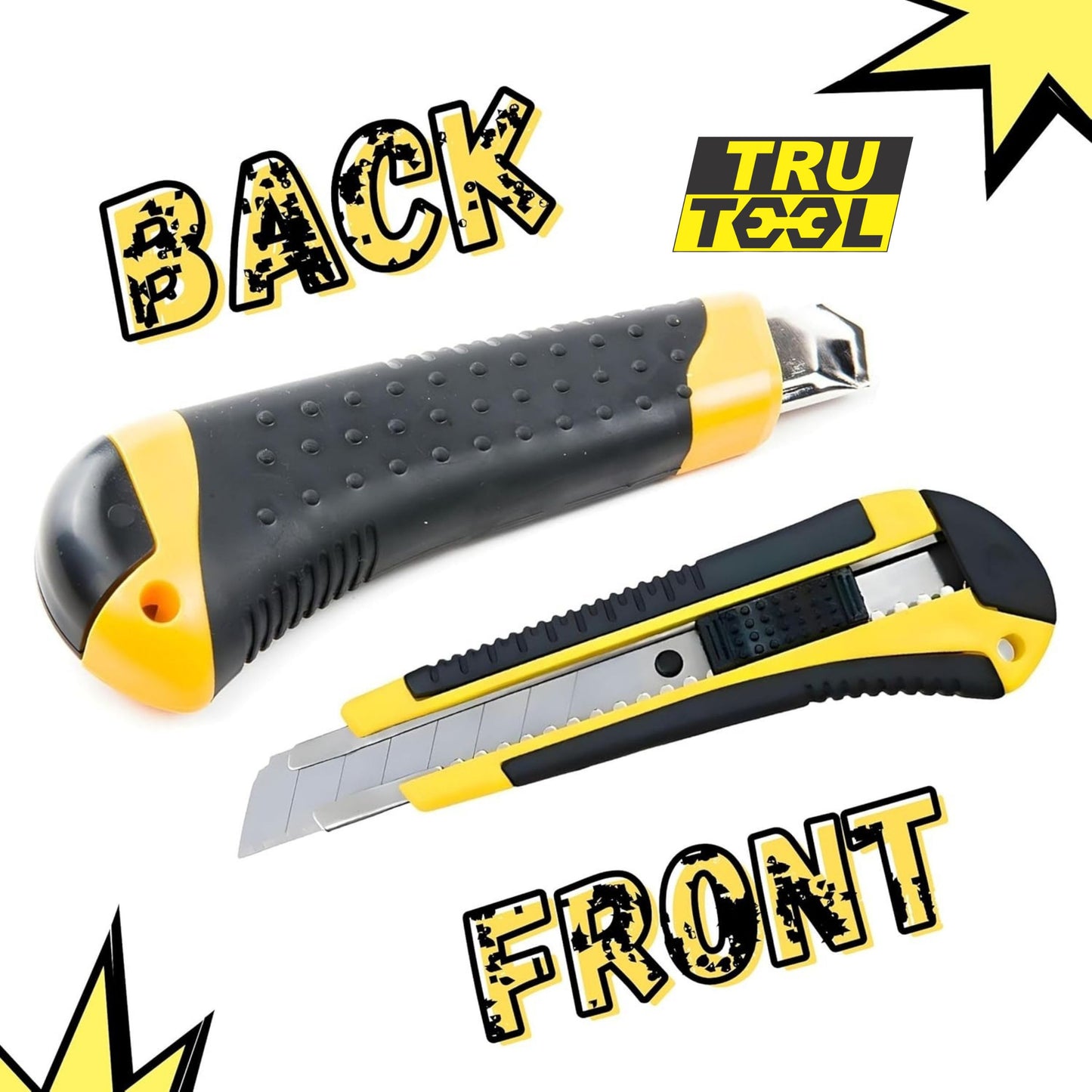 TruTool Heavy Duty 18mm Cutter Knife Set with Extra Blades for Office & Home