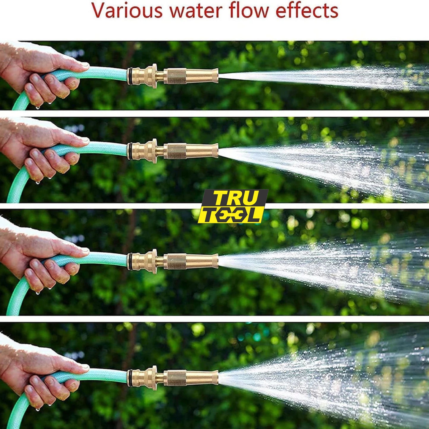 TruTool  High Pressure Brass Hose Nozzle Adjustable Water Spray Gun