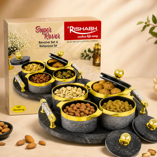 360° Revolving Multipurpose Dry Fruit & Snack Serving Set