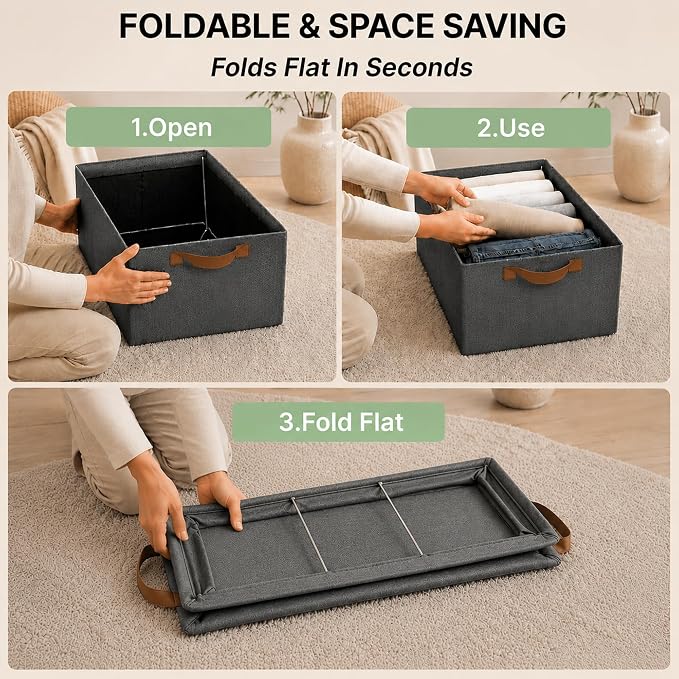 Foldable Storage Basket with Handles