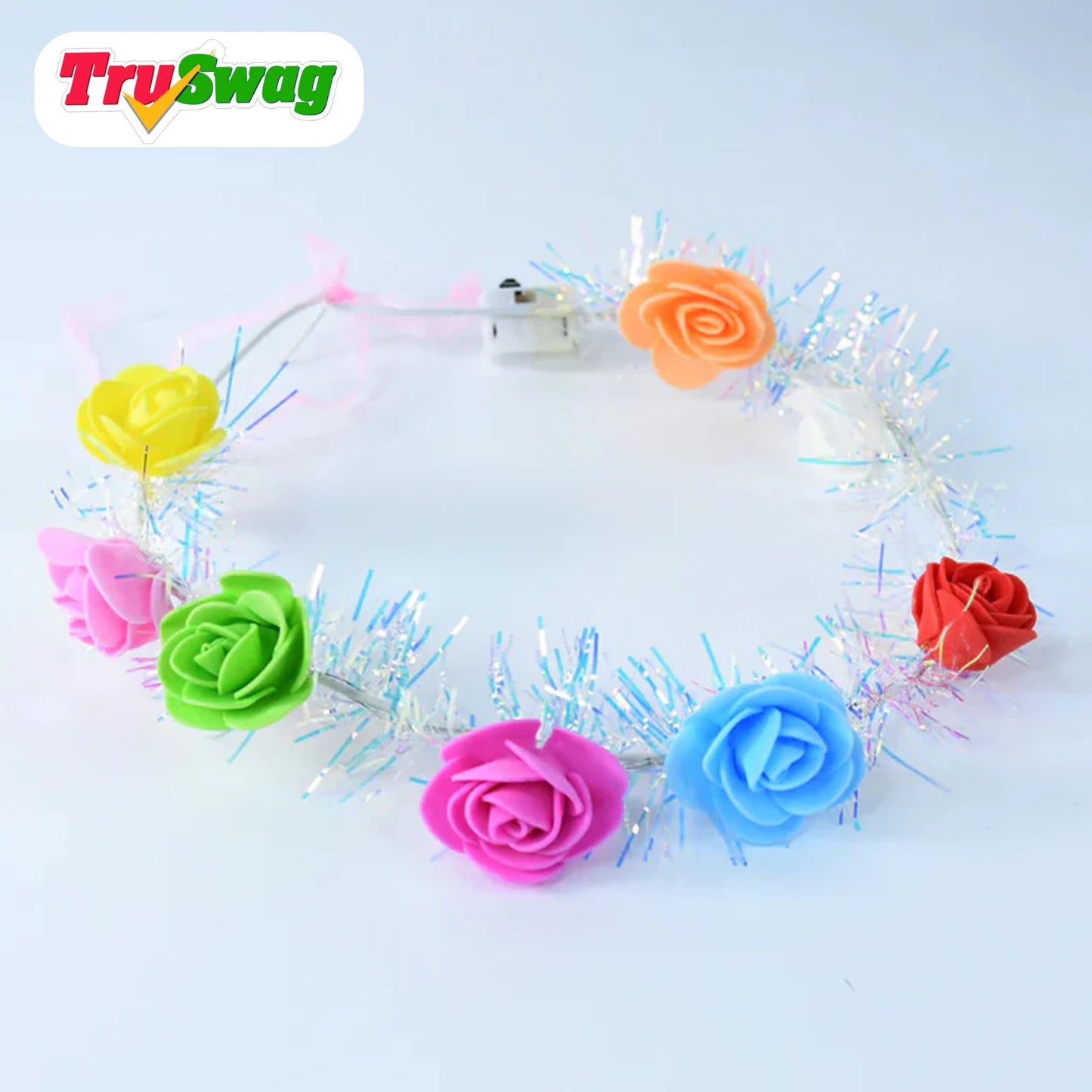 TruSwag  LED Flower Crown Headband – Multicolor Light-Up (1 Pc), Hair accessories
