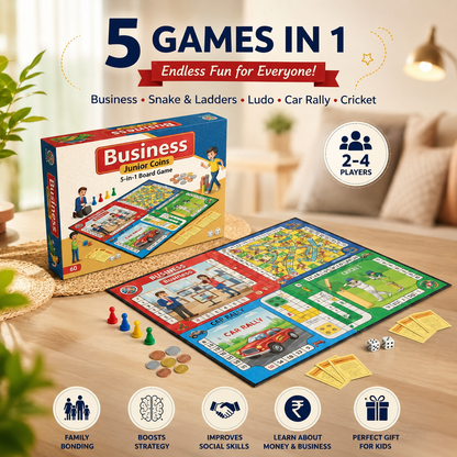 5-in-1 Board Game – Family Strategy & Fun Game 🎲
