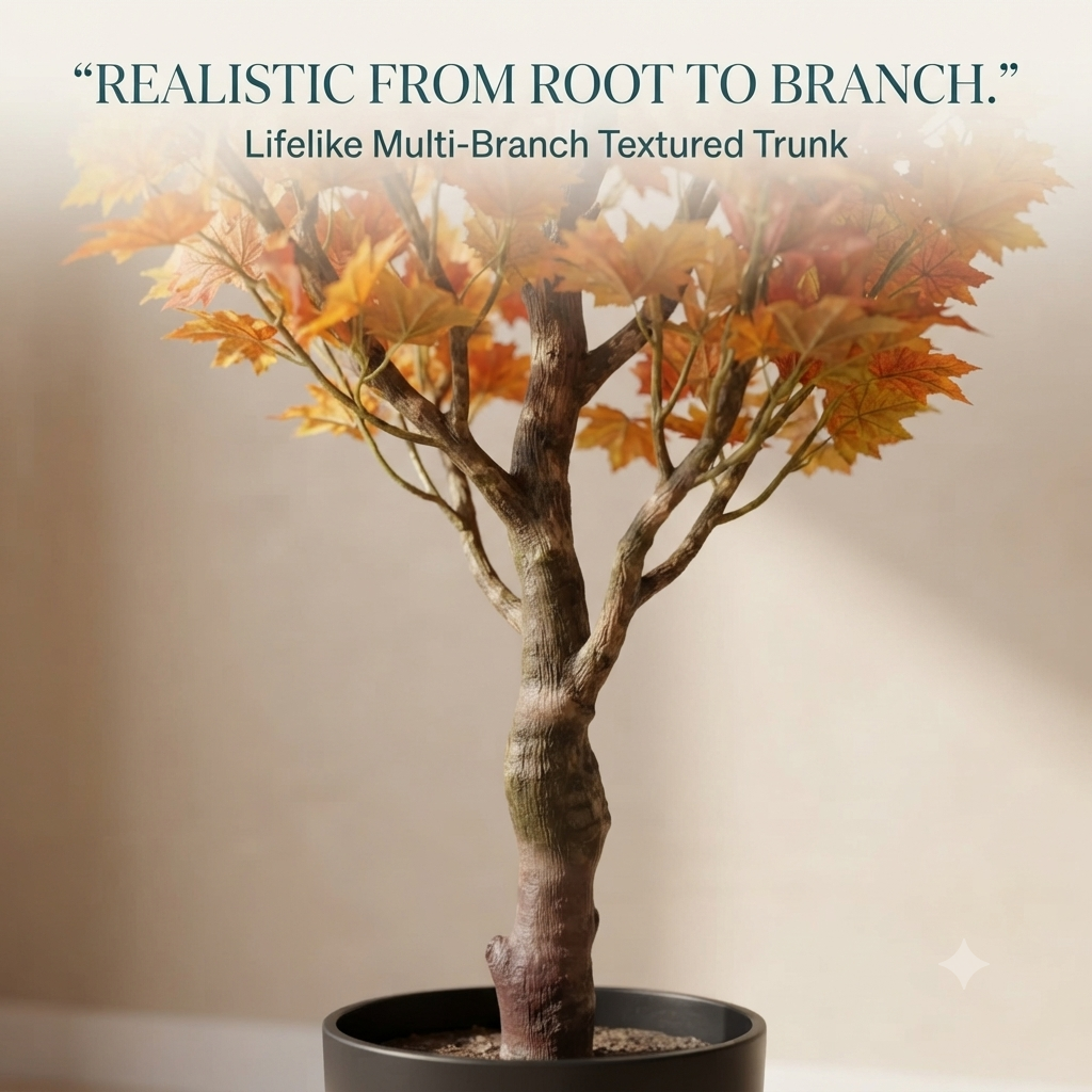 Artificial Autumn Maple Leaf Potted Tree