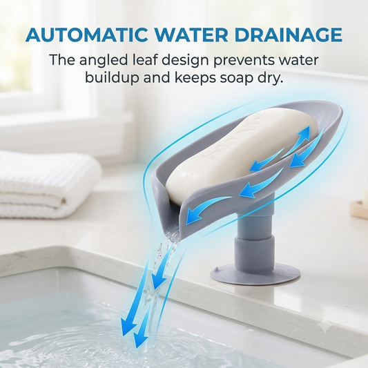 Leaf-Shape Self Draining Soap Dish Holder 🍃