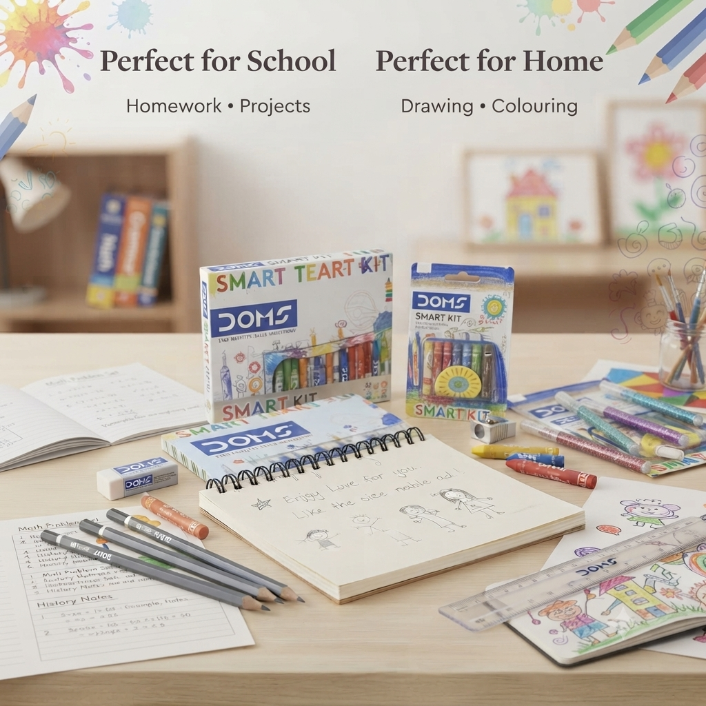 Smart Kit – 11-Piece Stationery & Art Set with Clear Backpack