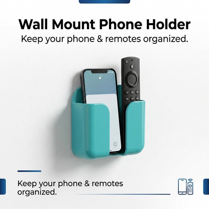 Wall Mount Mobile Phone Holder with Remote & Charging Slot 📱