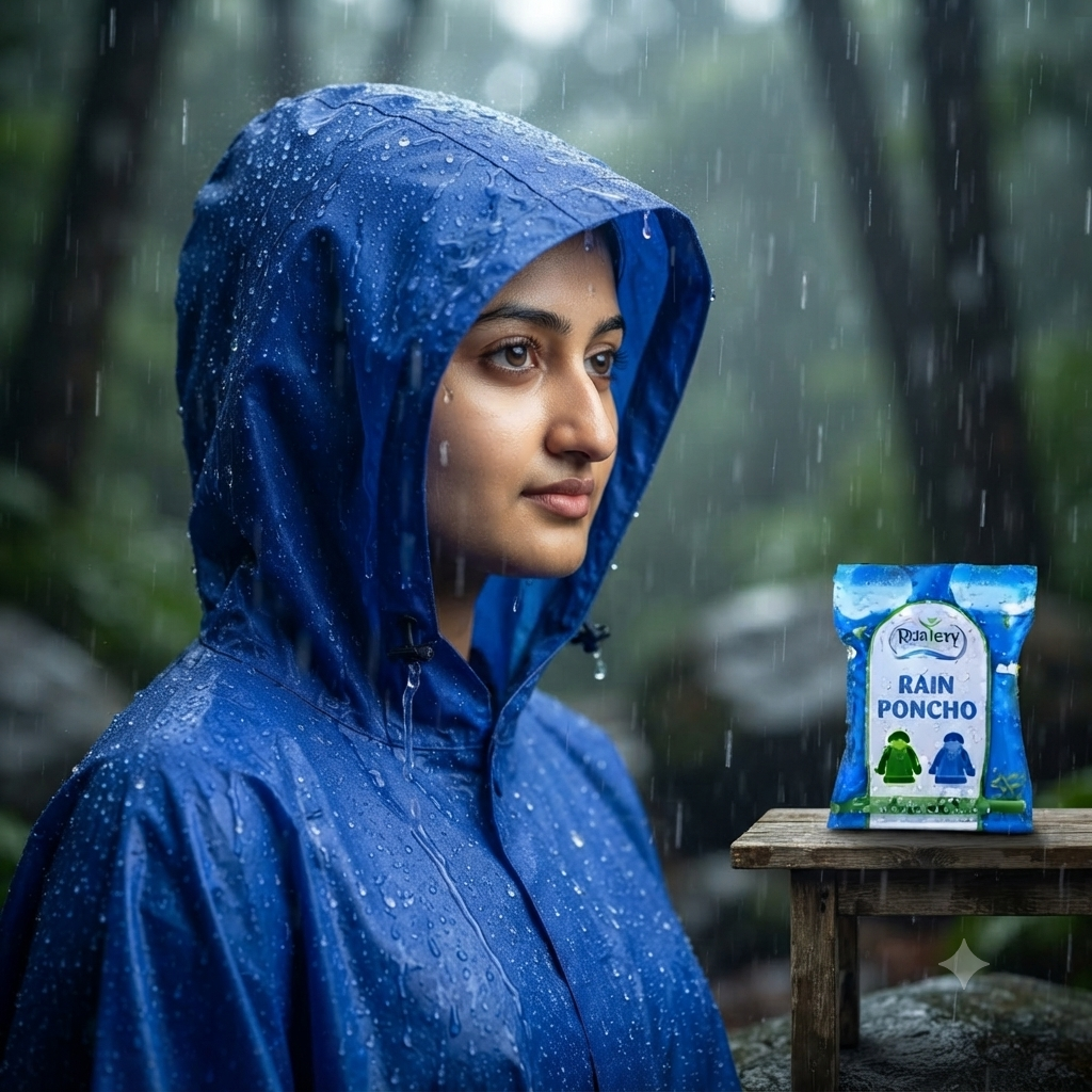 Waterproof Unisex Rain Poncho with Hood