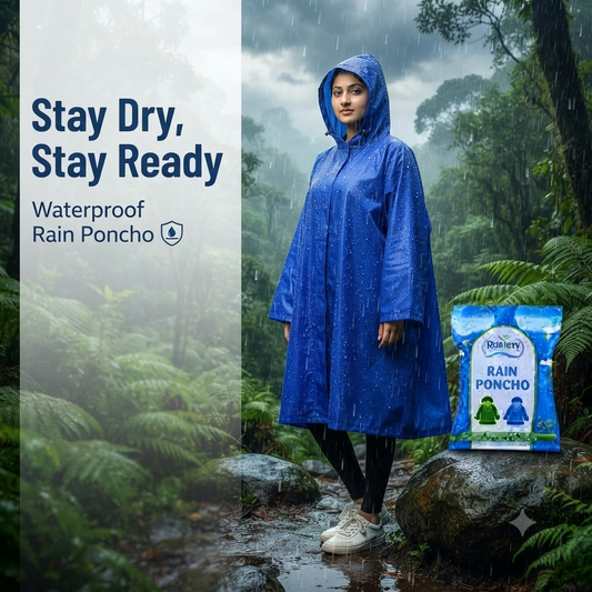 Waterproof Unisex Rain Poncho with Hood