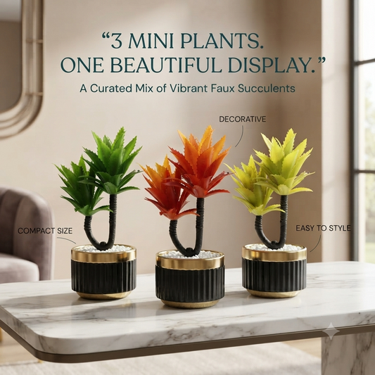 Artificial Aloe & Succulent Potted Plants Mix (Pack Of 1)