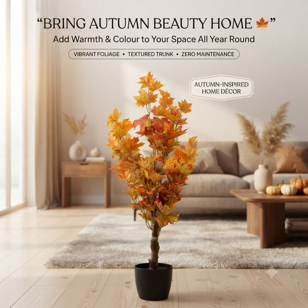 Artificial Autumn Maple Leaf Potted Tree