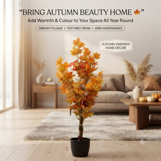 Artificial Autumn Maple Leaf Potted Tree