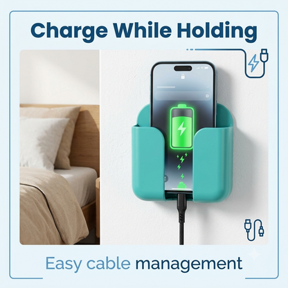 Wall Mount Mobile Phone Holder with Remote & Charging Slot 📱