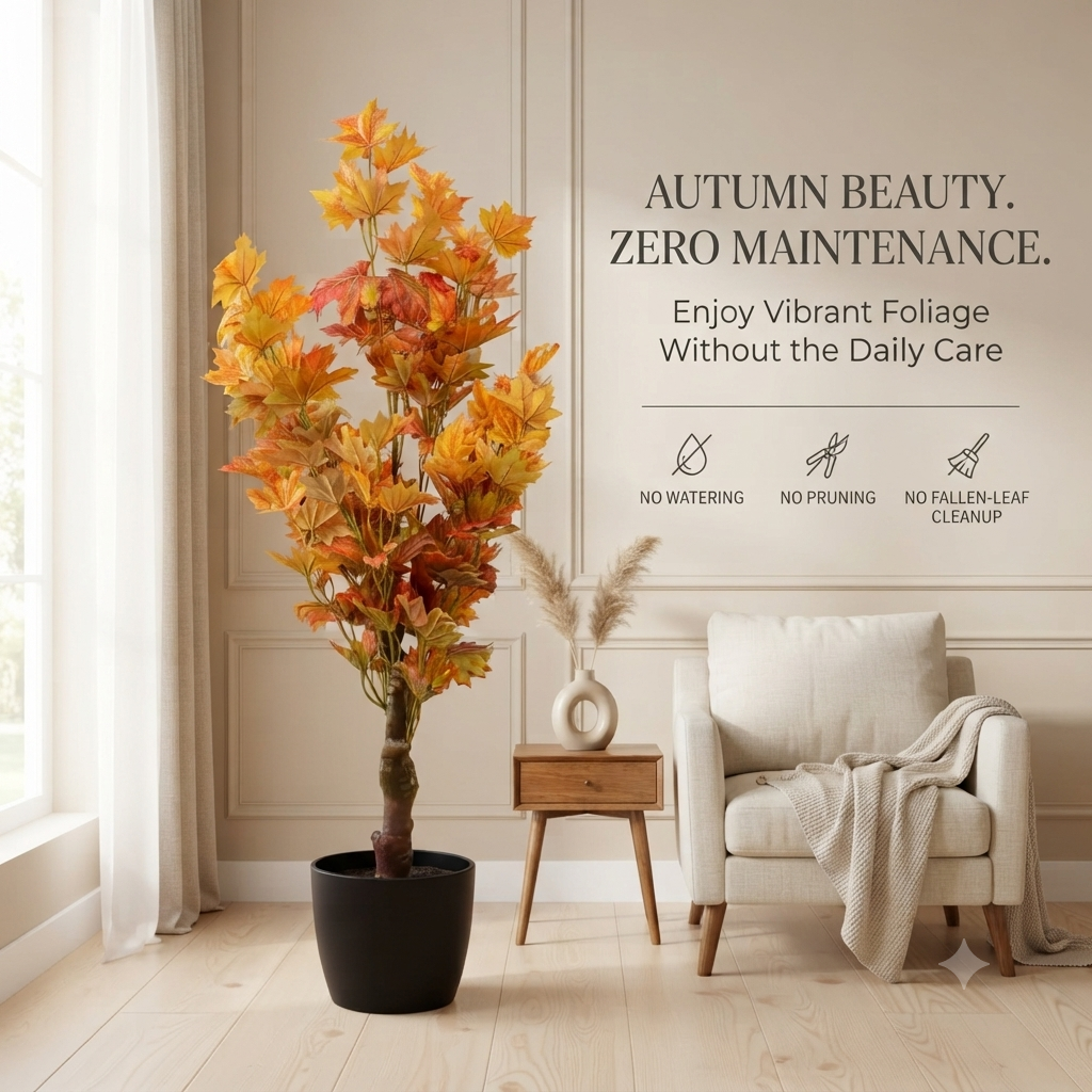 Artificial Autumn Maple Leaf Potted Tree