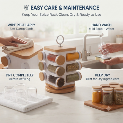 12-Jar Revolving Spice Rack Masala Box
