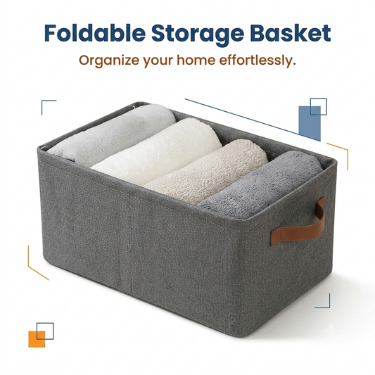 Foldable Storage Basket with Handles
