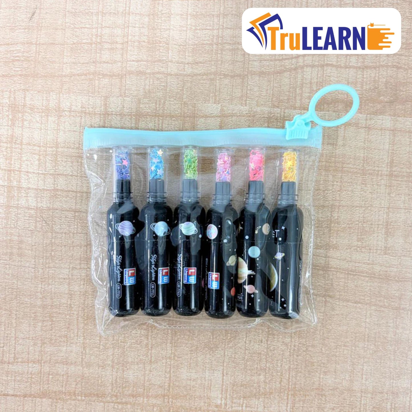TruLearn  Space Theme Bottle Shape Highlighter - Set Of 6
