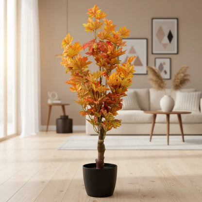Artificial Autumn Maple Leaf Potted Tree