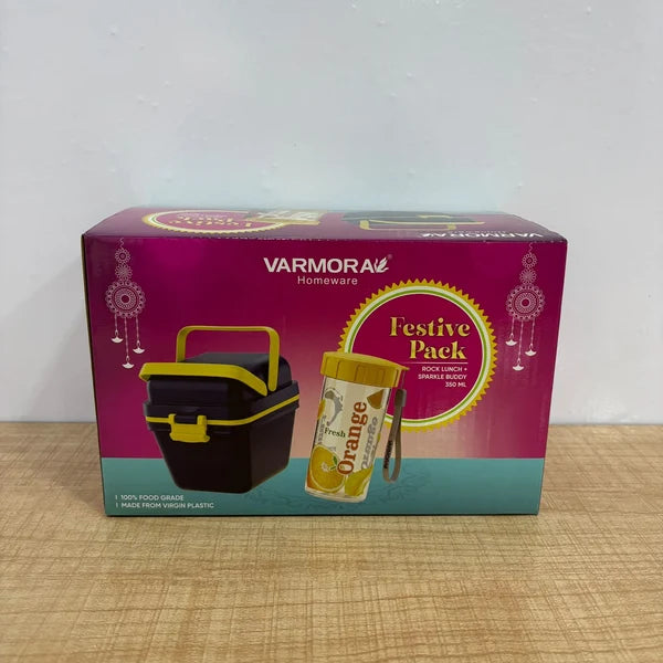Festive Pack – Rock Lunch Box with Sparkle Buddy Water Bottle 350 ml