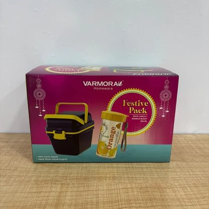 Festive Pack – Rock Lunch Box with Sparkle Buddy Water Bottle 350 ml