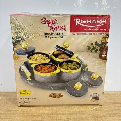 360° Revolving Multipurpose Dry Fruit & Snack Serving Set
