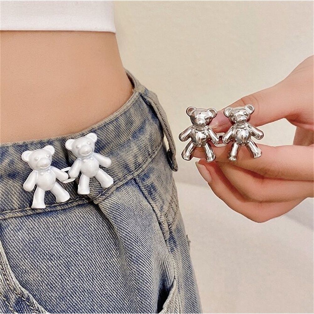 Cute Bear Jean Waist Tightener Clips – 2 Sets 🐻
