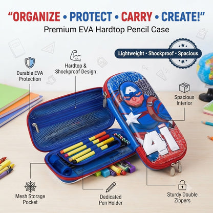 Premium EVA Hardtop Pencil Case with Multi-Design Characters