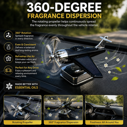 ✈️ Solar-Powered Airplane Car Air Freshener – Stylish Dashboard Perfume Diffuser