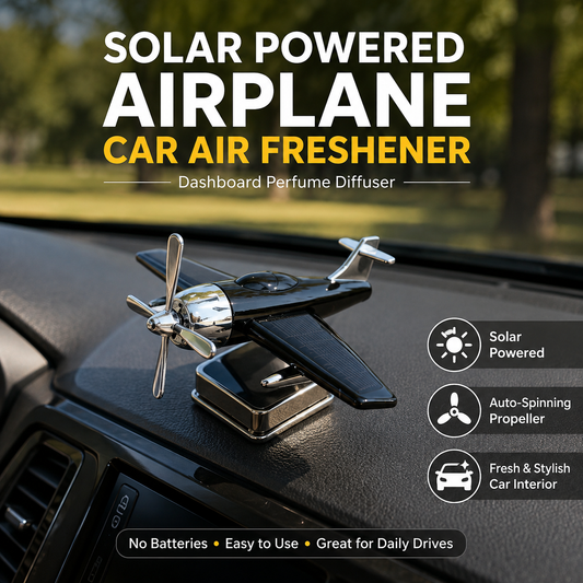 ✈️ Solar-Powered Airplane Car Air Freshener – Stylish Dashboard Perfume Diffuser