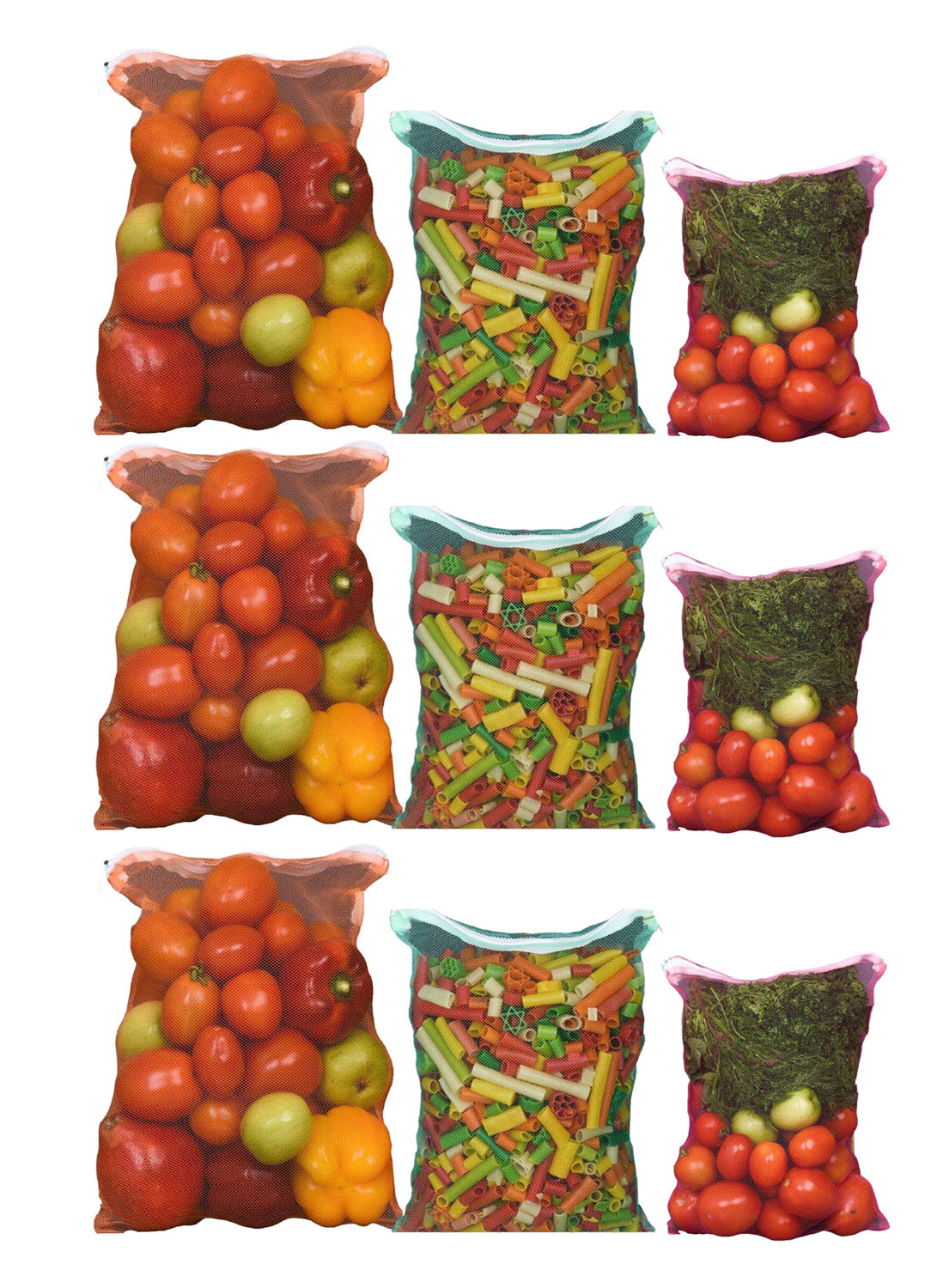 Reusable Vegetable Fridge Bag Pack 6