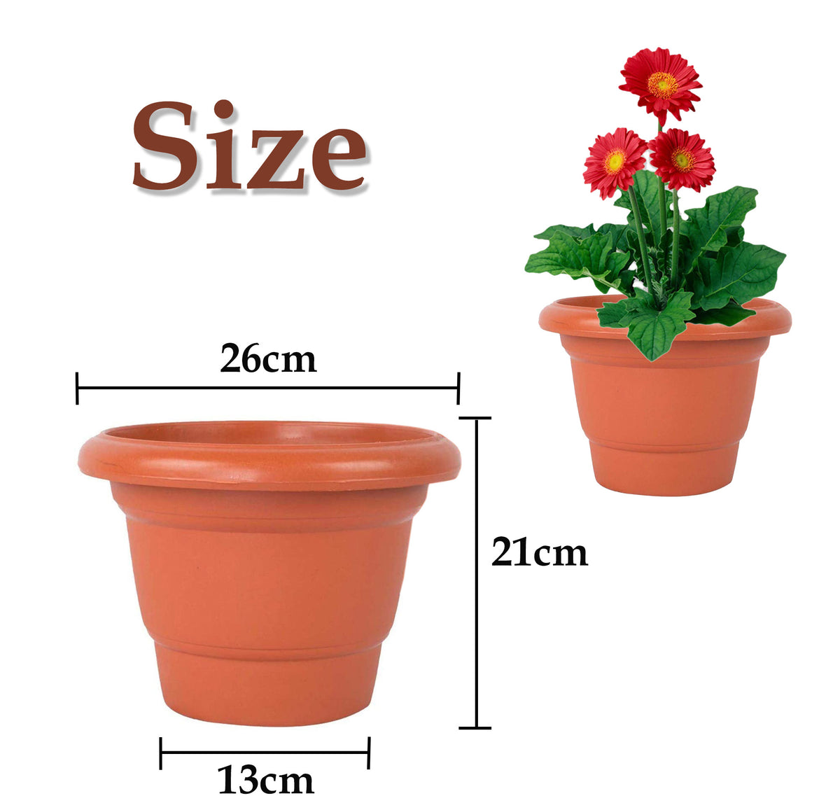 Flower Pots 10 inch (Pack of 6)