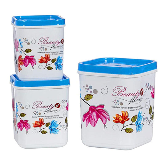 Kitchen Storage Containers 1000 ml, 2000 ml, 3000 ml Set of 3 Blue - TruVeli