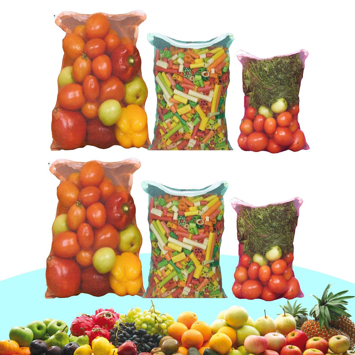 Reusable Vegetable Fridge Bag Pack 6 - TruVeli