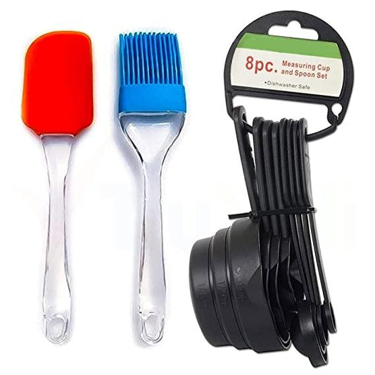 Baking Spatula Brush Set & Measuring Spoons Set - TruVeli