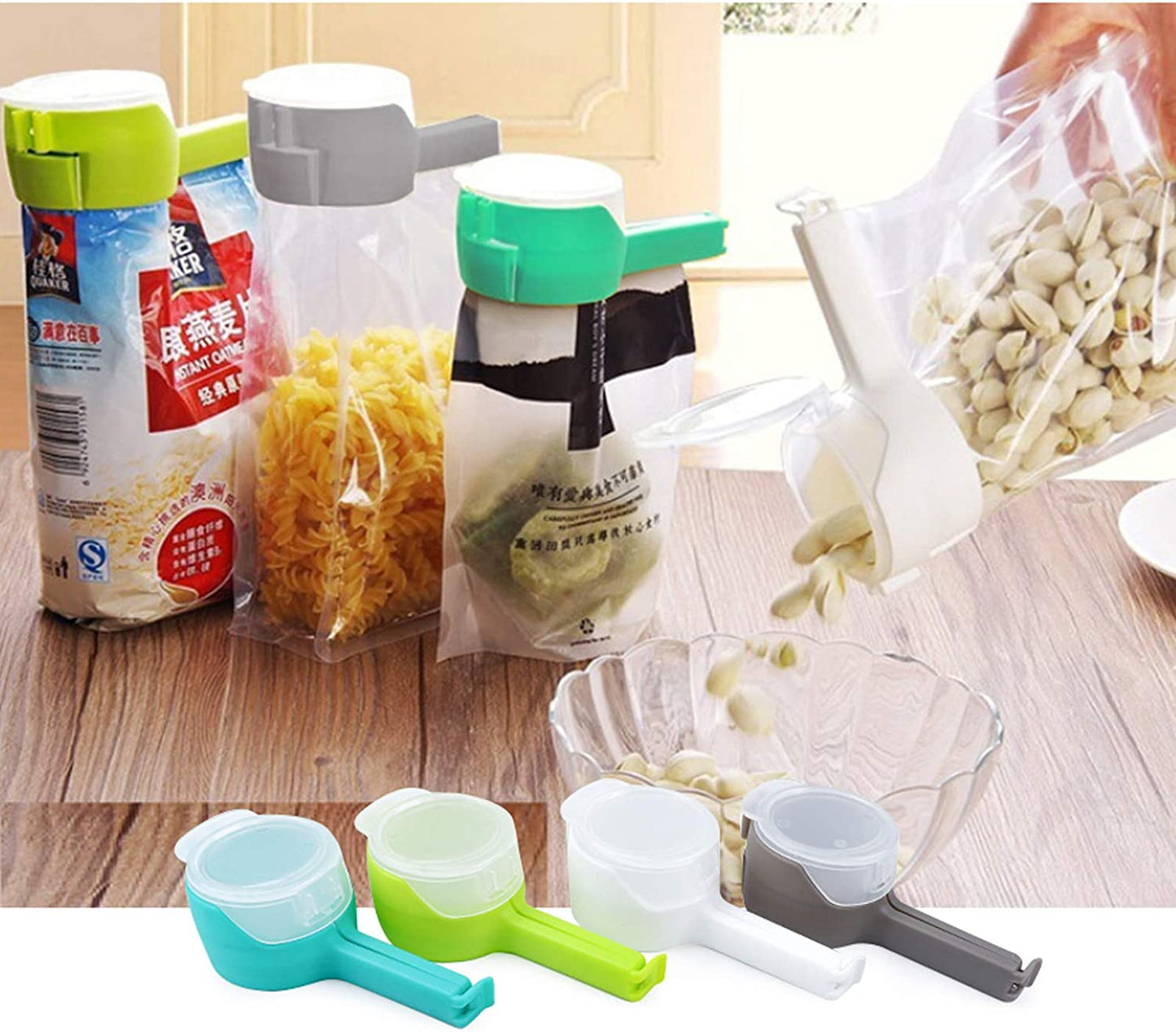 Food Storage Sealing Clips with Pour Spouts (4 Pcs.)