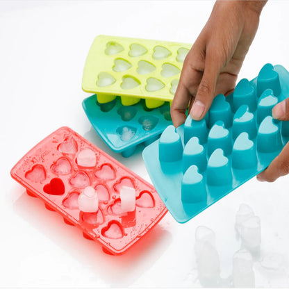 Heart Shape Ice Cube Tray-5 Pic (MultiColor)