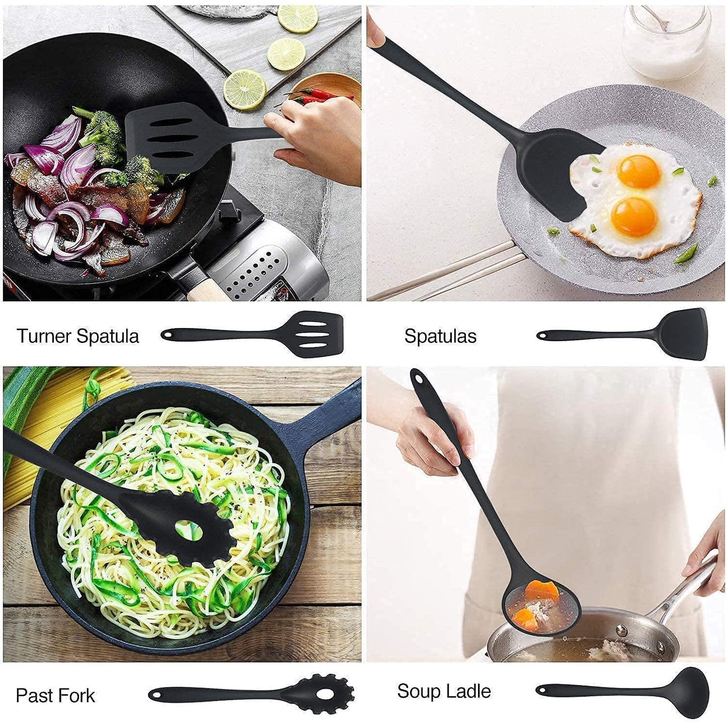 6 Pcs Heat-Resistant Nonstick Cooking Spoon