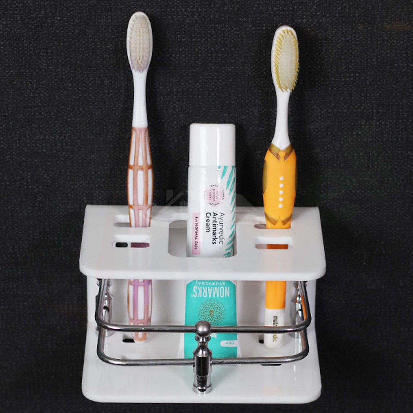 Acrylic Wall Mounted Toothpaste and Toothbrush Holder for Bathroom