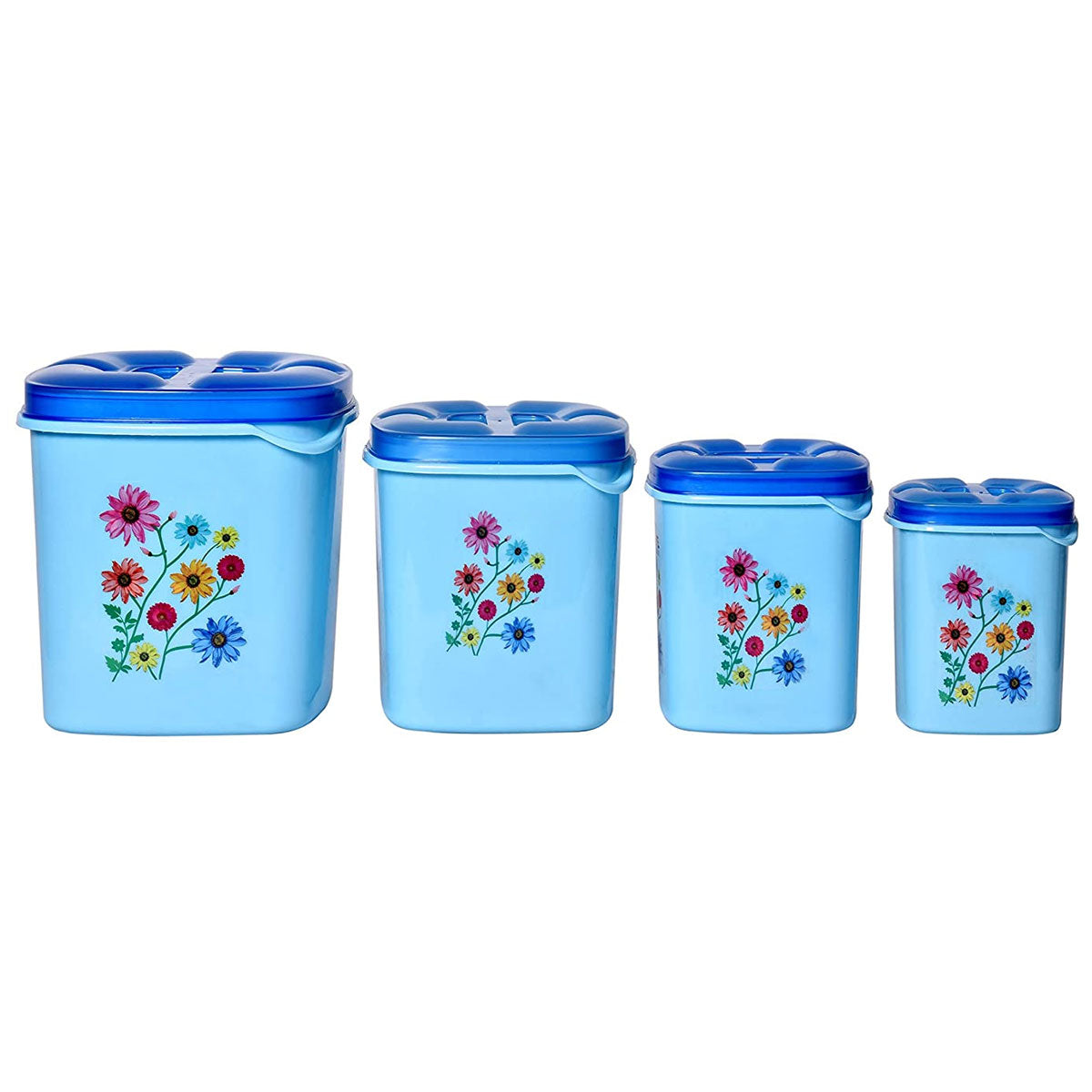 Kitchen Storage Container Set of 4 - 500 ml, 1000 ml, 2000 ml, 3000 ml Set of 3 Blue