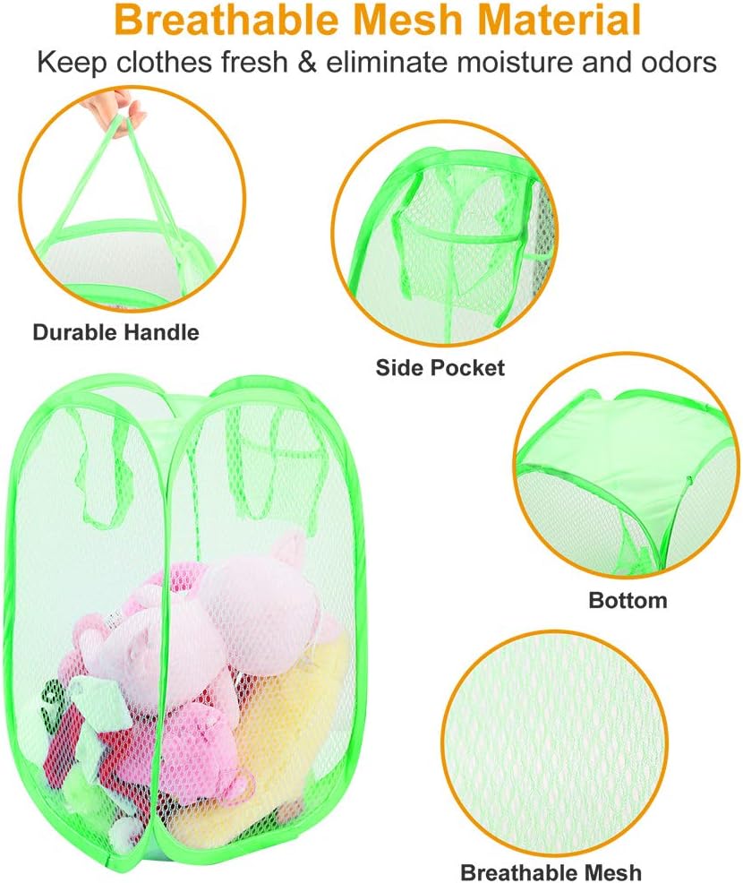 Foldable Mesh Pop Up Laundry Hamper 2 Pack