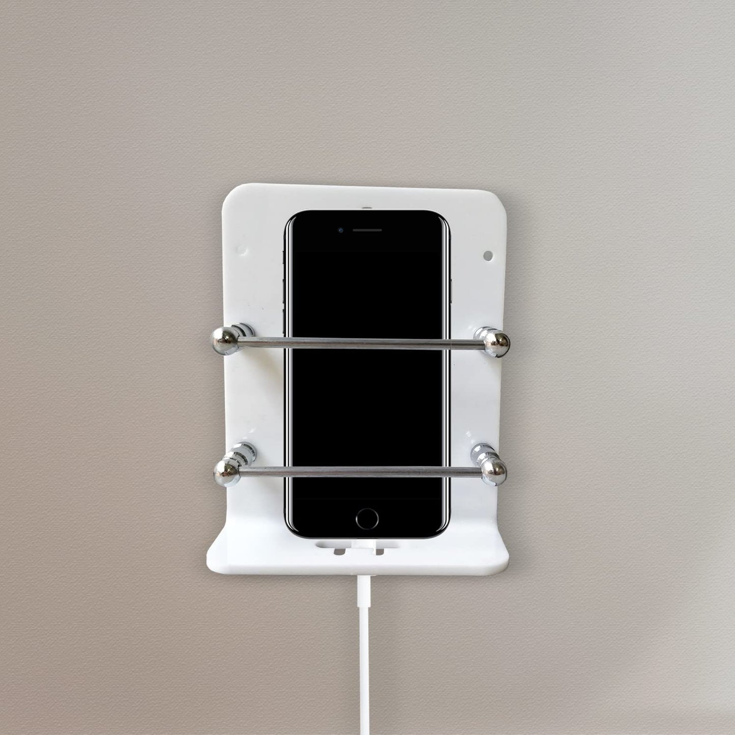 Acrylic Wall Mounted Mobile Stand with Data Cable Receiving Hole