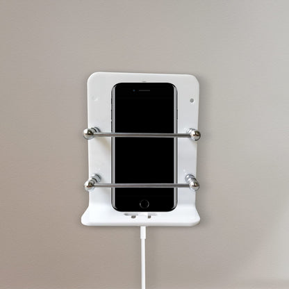 Acrylic Wall Mounted Mobile Stand with Data Cable Receiving Hole