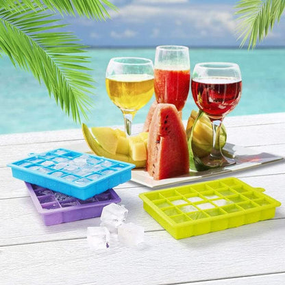 Silicone Ice Cube Trays 24 Cavity Per Ice Tray