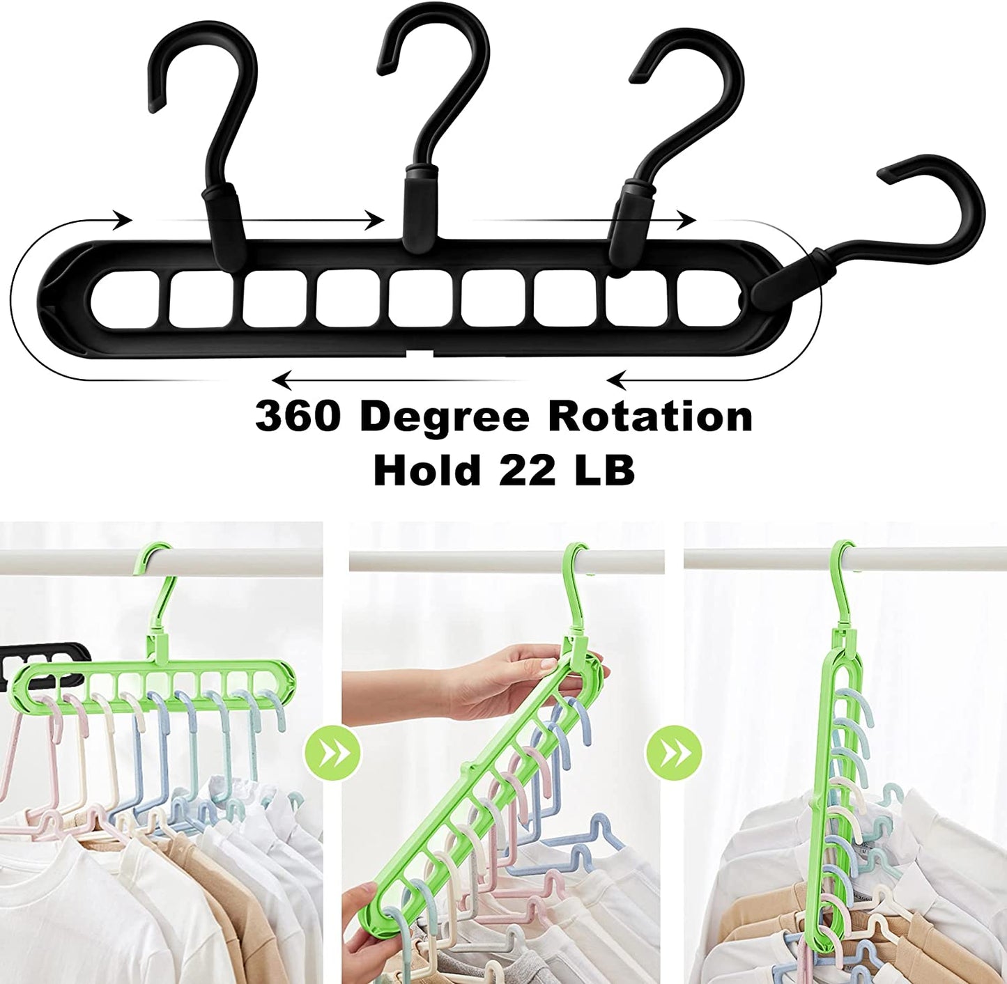 3 Pack Magic Space Saving Hangers with 9 Holes