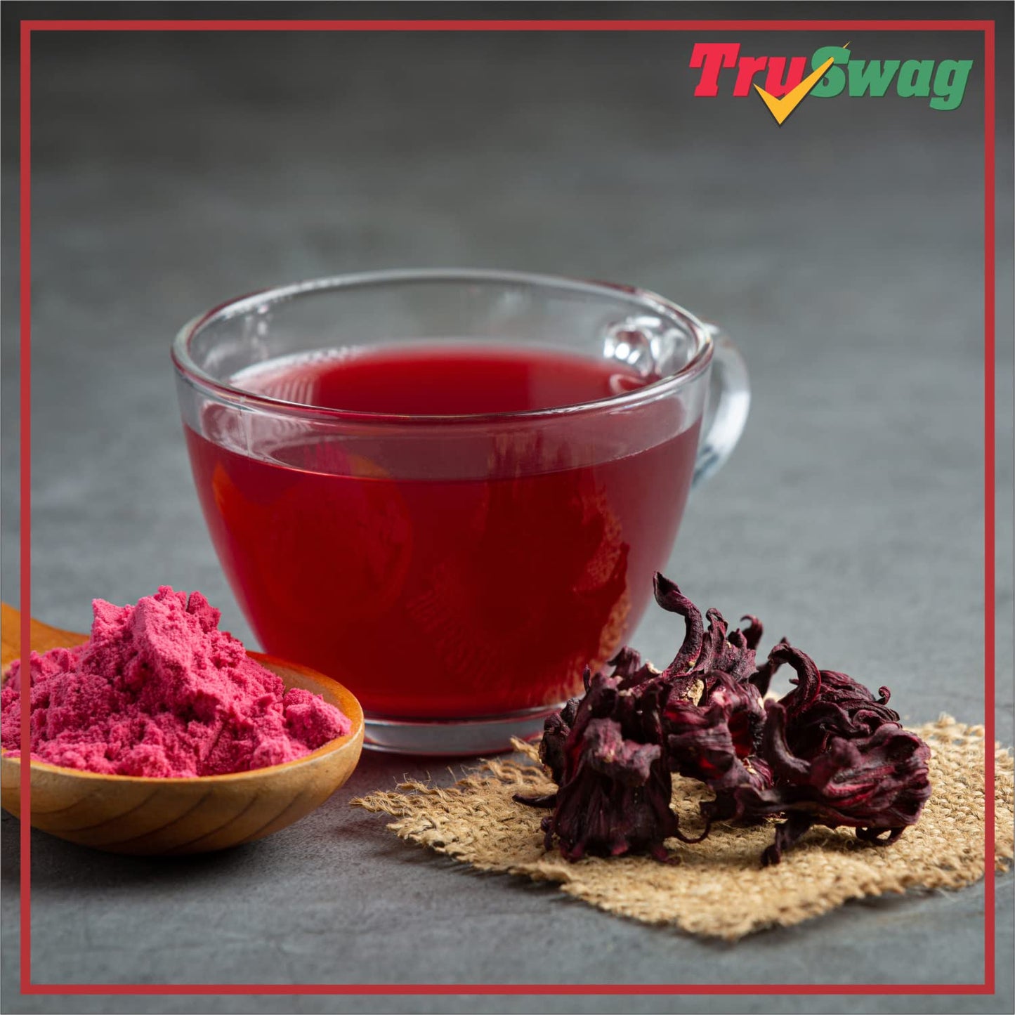 TruSwag Organic Hibiscus Flower Tea (100 Grams)