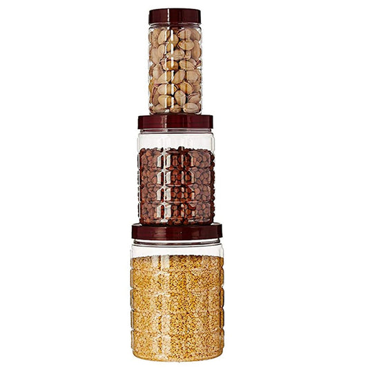 Plastic Jar Container Set of 3 - TruVeli