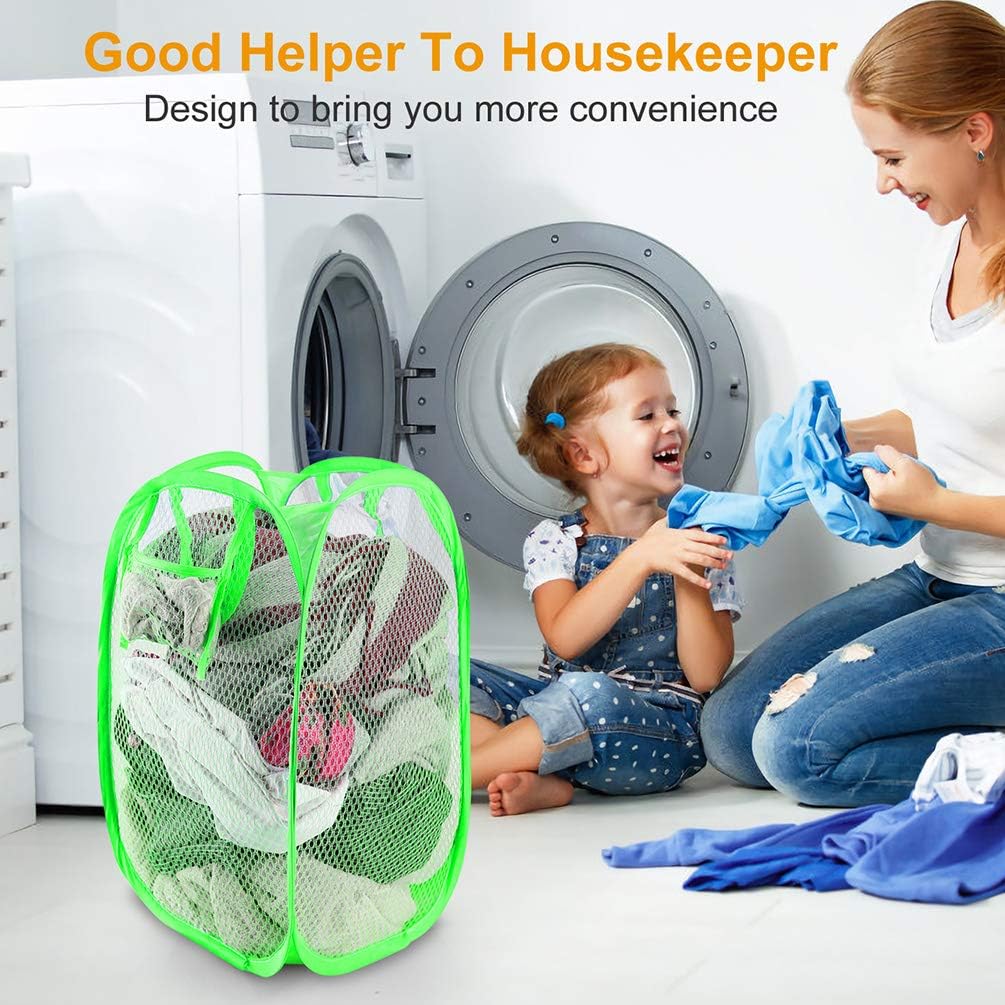 Foldable Mesh Pop Up Laundry Hamper 2 Pack