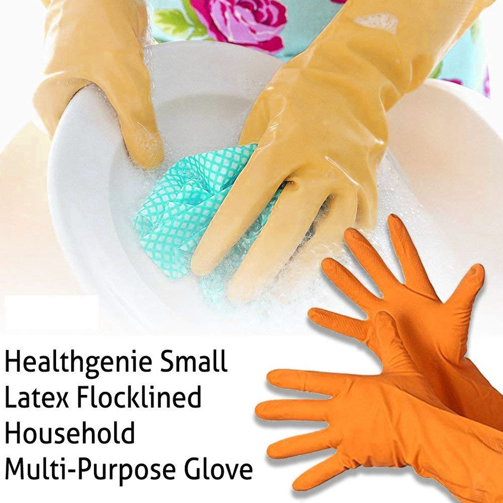 Reusable Rubber Orange Hand Gloves